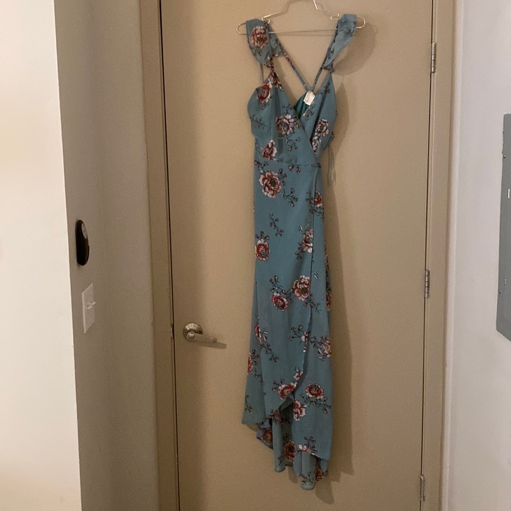 Teal Maxi Wrap Dress